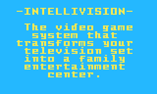 Screenshot of Intellivision-Intelligent Television Demo