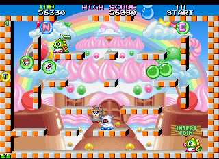 Screenshot of Bubble Bobble 2 (World)