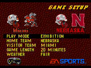 Screenshot of College Football USA 96