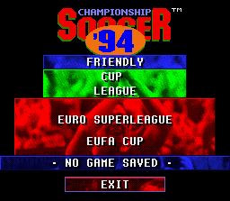 Screenshot of Championship Soccer 94