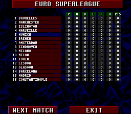 Screenshot of Championship Soccer 94